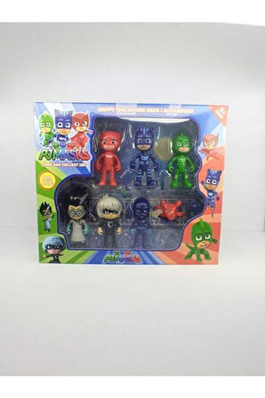 Pj Masks 6 Figür 4 Aksesuar Pj Maskeliler 10 Parça Çocuk Eğitici Oyuncaklar