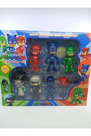 Pj Masks 6 Figür 4 Aksesuar Pj Maskeliler 10 Parça Çocuk Eğitici Oyuncaklar