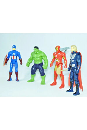 Hulk Ironman Thor Kaptan Amerika Oyuncak Yenilmezler 4'lü Set