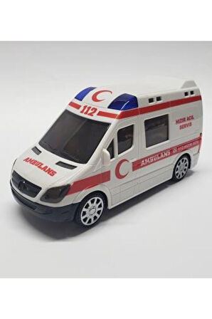 Pilli 3d Işıklı Ambulans Sesli Oyuncak Araba Çocuk Eğitici Oyuncaklar