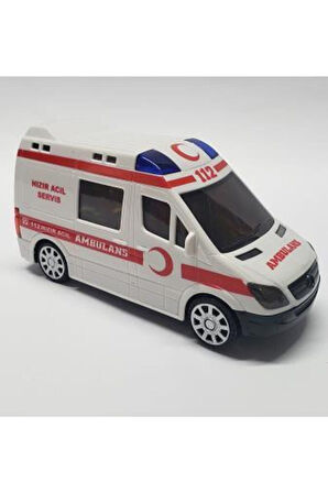 Pilli 3d Işıklı Ambulans Sesli Oyuncak Araba Çocuk Eğitici Oyuncaklar