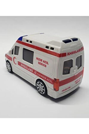 Pilli 3d Işıklı Ambulans Sesli Oyuncak Araba Çocuk Eğitici Oyuncaklar