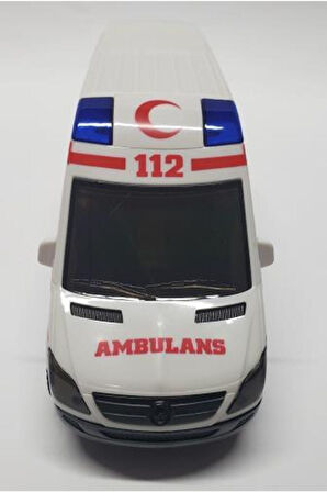 Pilli 3d Işıklı Ambulans Sesli Oyuncak Araba Çocuk Eğitici Oyuncaklar