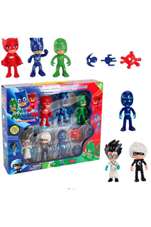 Pijamaskeliler 6Adet Owlette Catboy Gekko Moongril Romeo Figür Oyuncak Çocuk Eğitici Oyuncaklar