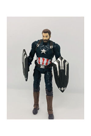 Orta Boy 17Cm Işıklı Hareketli Avengers Yenilmezler Oyuncak Captainamerica Karakter Figür Çocuk