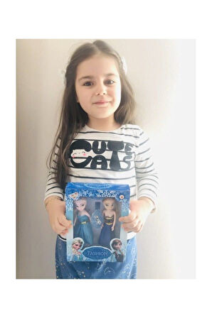 2'li Fashion Elsa Ve Anna Oyuncak Bebek Set ( 12Cm ) Çocuk Eğitici Oyuncaklar