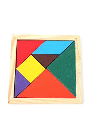 Ahşap Renkli Tangram 6a Çocuk Eğitici Oyuncaklar