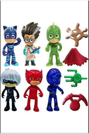 Pijamaskeliler Pjmasks Figür Oyuncakları 10 Lu Set Eğitici Oyuncak Çocuk Eğitici Oyuncaklar