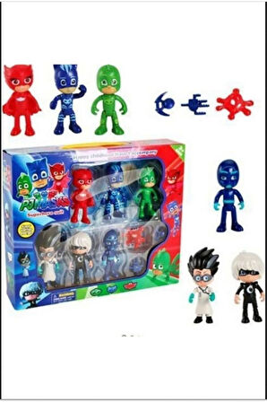 Pijamaskeliler Pjmasks Figür Oyuncakları 10 Lu Set Eğitici Oyuncak Çocuk Eğitici Oyuncaklar