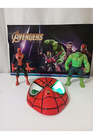 Avngers Işıklı Örümcek Adam Maskesi Hulk Ve Spider Man 20cm Karakter Oyuncak Çocuk Eğitici Oyuncakl