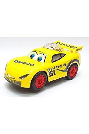 Şimşek Mcqueen Sarı Renk Dil Çıkaran 3d Işıklı Pilli Oyuncak Araba 17cmx8cm Mcsarı 3d Araba Çocuk E