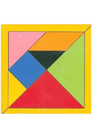 Uzaktangelir Ahşap Mini Tangram 11x11Cm ( 1Adet) Çocuk Eğitici Oyuncaklar