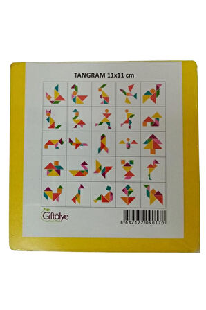 Uzaktangelir Ahşap Mini Tangram 11x11Cm ( 1Adet) Çocuk Eğitici Oyuncaklar