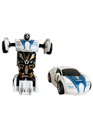 Polis Arabası Dönüşebilen Robot Olan Araba Çocuk Eğitici Oyuncaklar