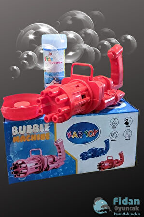 Pilli Köpüklü Oyuncak Baloncuk Köpük Makinesi Tabancası Bubble Machine 50 ml Baloncuk Likiti Çocuk