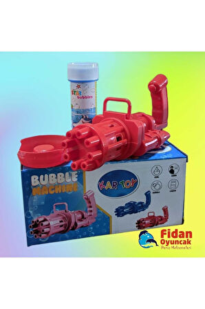 Pilli Köpüklü Oyuncak Baloncuk Köpük Makinesi Tabancası Bubble Machine 50 ml Baloncuk Likiti Çocuk