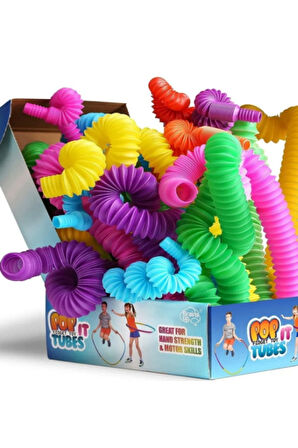 Pop Tubes Katlanır Boru Oyuncak 5 Renkli Set Çocuk Eğitici Oyuncaklar