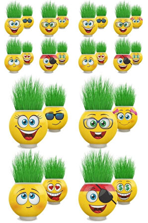 Çim Adam Orijinal 2Adet Lisanslı Eğlenceli Sevimli Ürün Emojili Çimoji Oyuncaklar Çocuk Eğitici Oyu