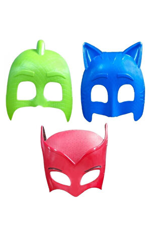 Pijamaskeliler Baykuş Kız Kedi Çocuk Kertenkele 3 Lü Plastik Oyuncak Maske Seti Çocuk Eğitici Oyunc
