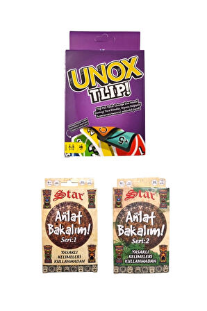 Squid Game 2 Gonggi 5 Taş Unox Tlip + Anlat Bakalım Seri 1 + Seri 2 Oyun Kartı - 3 Lü Set Çocuk Eği