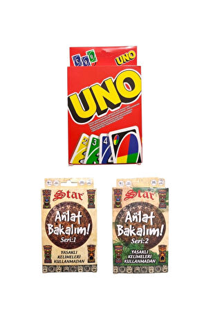 Squid Game 2 Gonggi 5 Taş Uno + Anlat Bakalım Seri 1 + Seri 2 Oyun Kartları - 3 lü Set Çocuk Eğitic