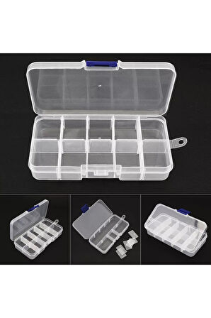 10 Bölmeli Ayarlanabilir Plastik Organizer Kutu Dikiş Kutusu Takı Kutusu Düzenleyici Kutu Çocuk Eği