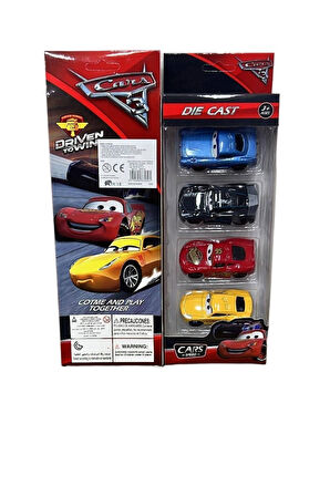 Şimşek Mcqueen 4 Lü Set Araçları Kutulu Şimşek Mcqueen Araçları Çocuk Eğitici Oyuncaklar