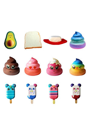 3Adet Squishy Mini Set 130 Farklı Figürden 3'lü Sürpriz Set Çocuk Eğitici Oyuncaklar