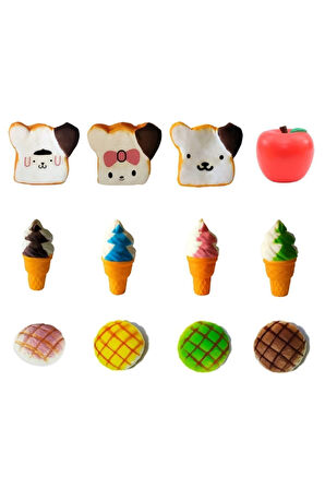 3Adet Squishy Mini Set 130 Farklı Figürden 3'lü Sürpriz Set Çocuk Eğitici Oyuncaklar