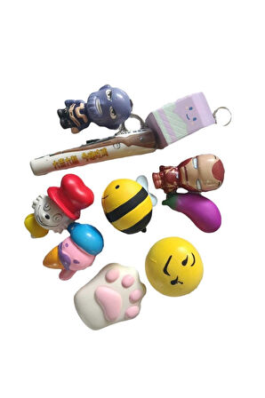 10Adet Squishy Full Karışık Set - Yumuşacık Sık Bırak Sukuşi Çocuk Eğitici Oyuncaklar