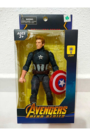 Eğitici Erkek Çocuk Oyuncak Kaptan Amerika Avengers Işıklı Figür 18Cm Kız Çocuk Oyuncak
