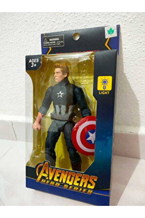 Eğitici Erkek Çocuk Oyuncak Kaptan Amerika Avengers Işıklı Figür 18Cm Kız Çocuk Oyuncak
