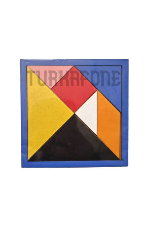 Ahşap Tangram Zeka Oyunu 6mm 14x14cm 1Adet Çocuk Eğitici Oyuncaklar