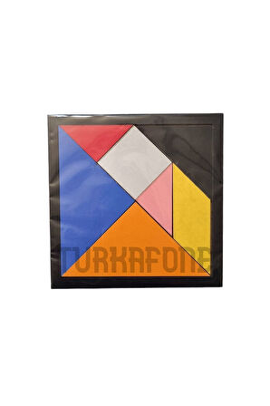 Ahşap Tangram Zeka Oyunu 6mm 14x14cm 1Adet Çocuk Eğitici Oyuncaklar