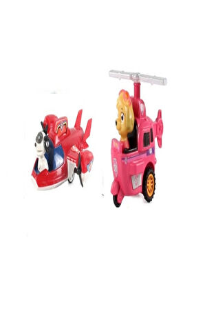 Paw Patrol Kahramanlar Figürlerinden Skye Helikopter Ve Kurtarma Uçağı Ikili Set Çocuk Eğitici Oyun