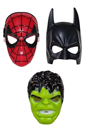 Örümcek Adam Batman Ve Hulk 3'lü Maske Seti Çocuk Eğitici Oyuncaklar