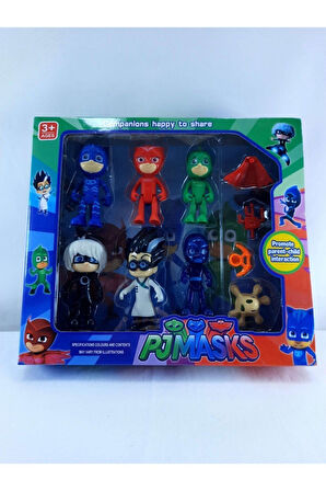 Pijamaskeliler Pjmasks Figür Oyuncakları 10 Lu Set Çocuk Eğitici Oyuncaklar