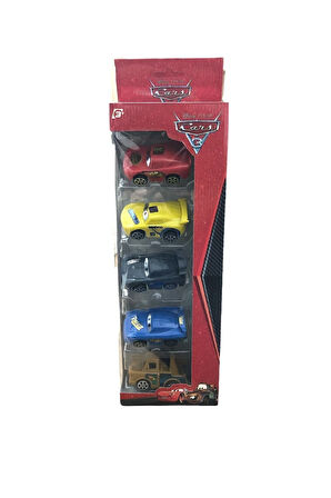 Cars Şimşek Mcqueen Figürlü Karakterli Sürtmeli Araba 5'li Set Çocuk Eğitici Oyuncaklar