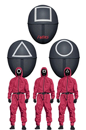 Squid Game Maske Kare (1Adet) Çocuk Eğitici Oyuncaklar
