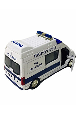 Sesli Işıklı Metal Çek Bırak Polis Araba Çocuk Eğitici Oyuncaklar