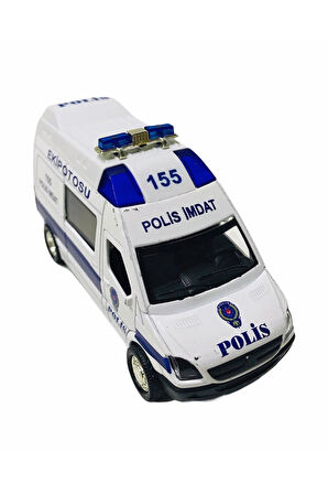 Sesli Işıklı Metal Çek Bırak Polis Araba Çocuk Eğitici Oyuncaklar