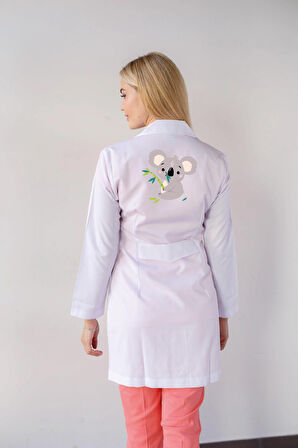 Okul öncesi kreş öğretmeni önlüğü alpaka beyaz öğretmen önlük 