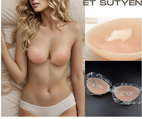 Silikon yapışkanlı sütyen- askısız, balensiz -kadın iç giyim - yapışkanlı sütyen 