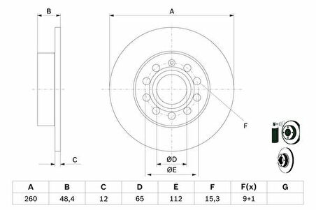 FREN DİSKİ ARKA 256MM CADDY-GOLF 5-GOLF 6-JETTA-A3-LEON 2004-2013 (ADET FİYATIDIR)