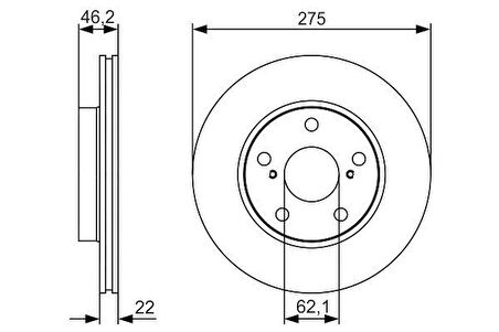 FREN DİSKİ ÖN 275mm COROLLA-AURİS E15 VVTI 2007-2012 Adet Fiyatıdır