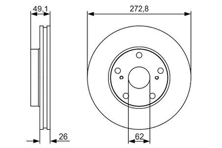 FREN DİSKİ ÖN 273mm COROLLA-AURİS E15 VVTI 2007-2012 RAV4 A2 2001-2005 Adet Fiyatıdır