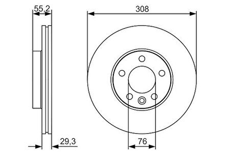 FREN DİSKİ ÖN 308MM T5-T6 2004- (ADET FİYATIDIR)