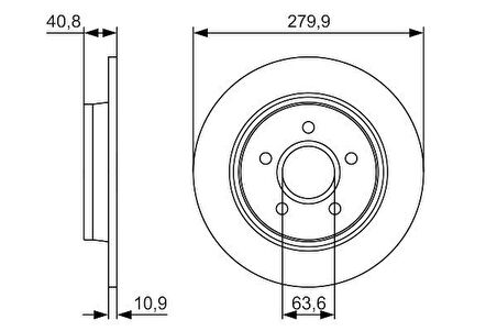 FREN DİSKİ ARKA 280mm FOCUS 2-C-MAX-VOLVO S40-V50-C70 2004- Adet Fiyatıdır