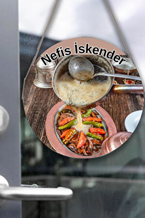 Cafe, Restoran, Büfe Kapı Duvar Pano Karşılama Tabelası, Yemek Resimli Askılı Dükkan Süs Tablo Dekor