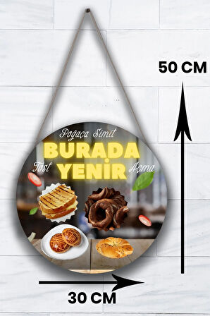 Cafe, Restoran, Büfe Cam Kapı Pano Karşılama Tabelası, Yemek Resimli Askılı Dükkan Süs Tablo Dekoru